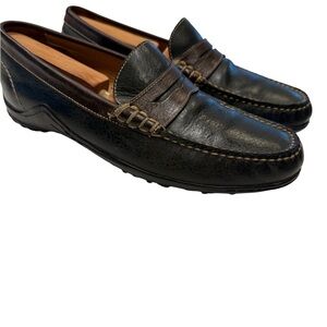 Martin Dingman Women’s Driving Loafers Black W/ Brown Accent Sz 9 EUC